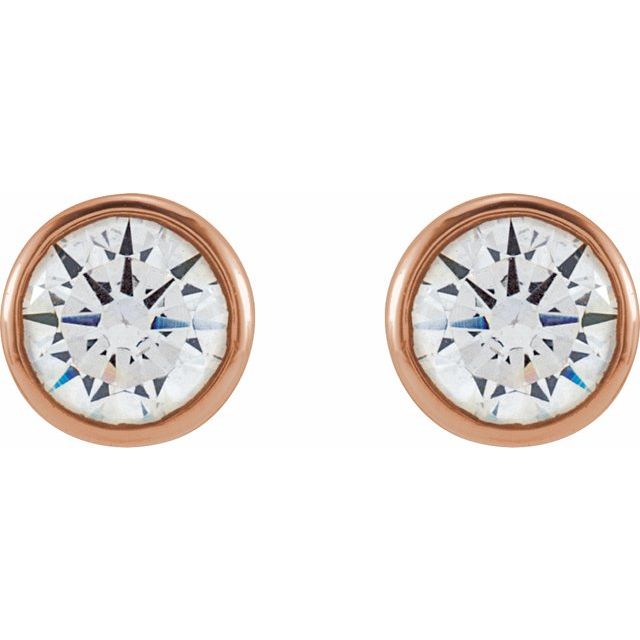 14K Rose 4 mm Round 1/2 CTW Lab-Grown Diamond Earrings