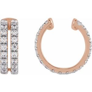 14K Rose 1/2 CTW Lab-Grown Diamond Ear Cuff