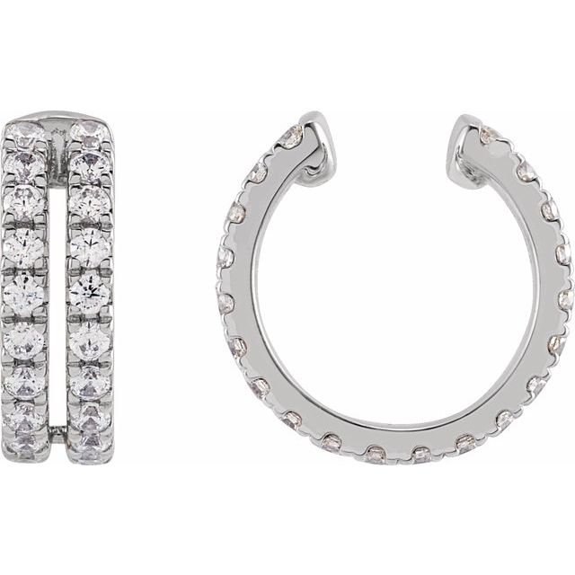 14K White 1/2 CTW Lab-Grown Diamond Ear Cuff