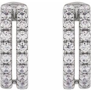 14K White 1/2 CTW Lab-Grown Diamond Ear Cuff