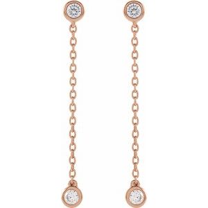 14K Rose 1/4 CTW Lab-Grown Diamond Chain Earrings