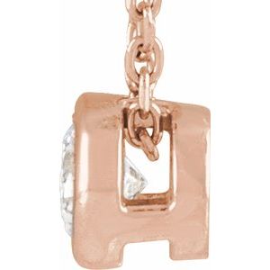 14K Rose 1/6 CT Lab-Grown Diamond Bezel-Set 16-18" Necklace
