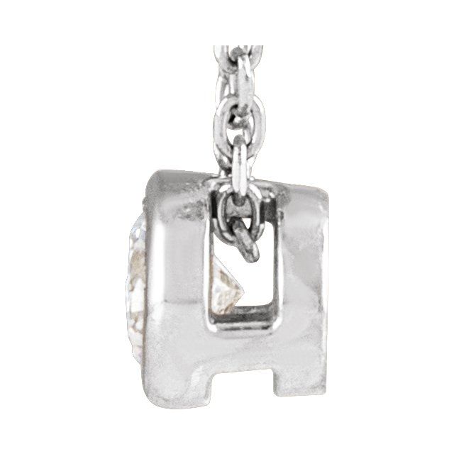 14K White 1/6 CT Lab-Grown Diamond Bezel-Set 16-18" Necklace