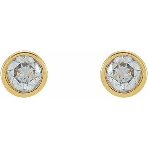14K Yellow 1/8 CTW Lab-Grown Diamond Micro Bezel-Set Earrings
