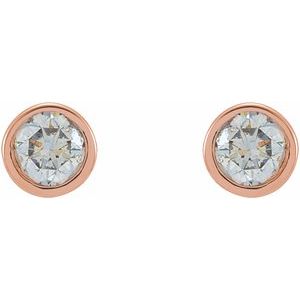 14K Rose 1/8 CTW Lab-Grown Diamond Micro Bezel-Set Earrings