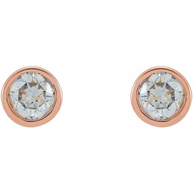 14K Rose 1/8 CTW Lab-Grown Diamond Micro Bezel-Set Earrings