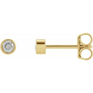 14K Yellow 1/8 CTW Lab-Grown Diamond Micro Bezel-Set Earrings