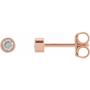 14K Rose 1/8 CTW Lab-Grown Diamond Micro Bezel-Set Earrings