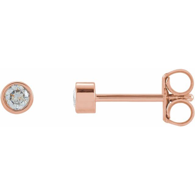 14K Rose 1/8 CTW Lab-Grown Diamond Micro Bezel-Set Earrings