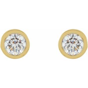 14K Yellow 1/10 CTW Lab-Grown Diamond Micro Bezel-Set Earrings