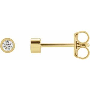14K Yellow 1/10 CTW Lab-Grown Diamond Micro Bezel-Set Earrings