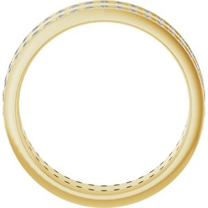14K Yellow 3/4 CTW Lab-Grown Diamond Double Row Accented Band Size 10