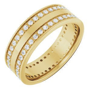 14K Yellow 3/4 CTW Lab-Grown Diamond Double Row Accented Band Size 12