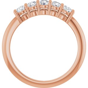 14K Rose 1/2 CTW Lab-Grown Diamond Five-Stone Anniversary Band