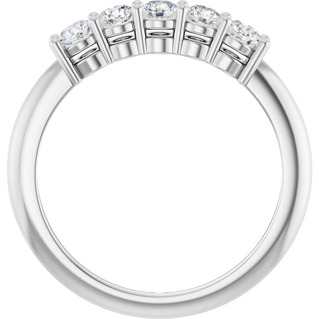 Platinum 1/2 CTW Lab-Grown Diamond Five-Stone Anniversary Band