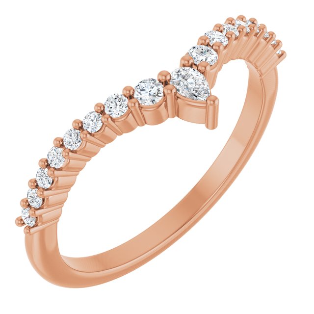 14K Rose 1/4 CTW Lab-Grown Diamond Contour Band