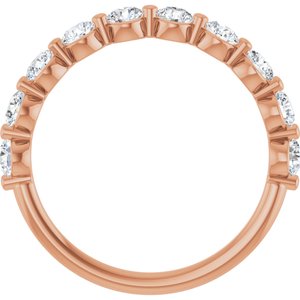 14K Rose 1 CTW Lab-Grown Diamond Anniversary Band