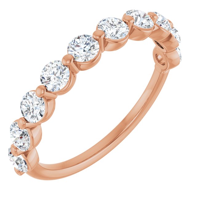 14K Rose 1 CTW Lab-Grown Diamond Anniversary Band