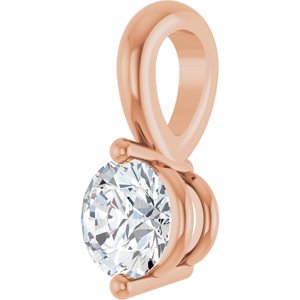 14K Rose 1/4 CT Lab-Grown Diamond Pendant