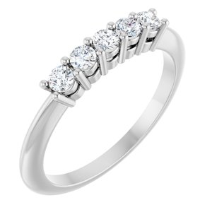 Platinum 1/3 CTW Lab-Grown Diamond  5-Stone Anniversary Band