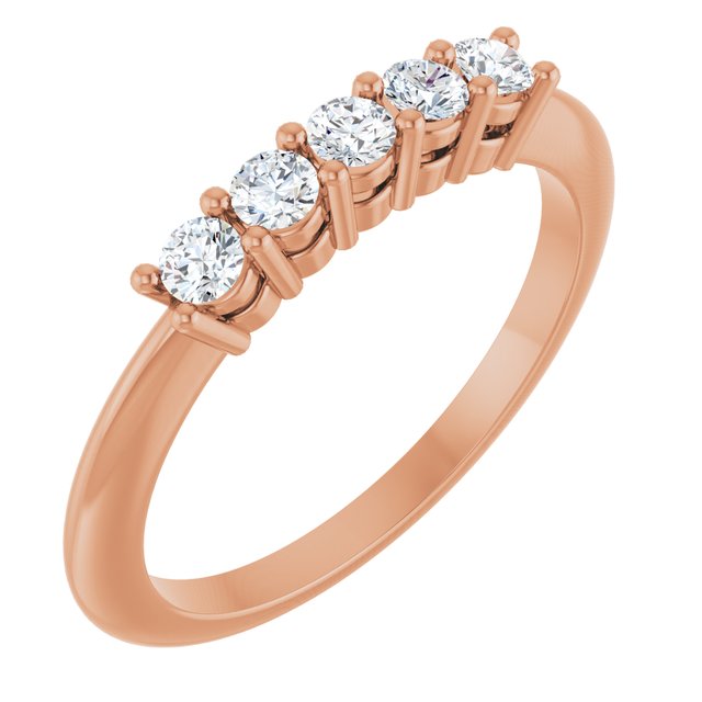 14K Rose 1/3 CTW Lab-Grown Diamond  5-Stone Anniversary Band