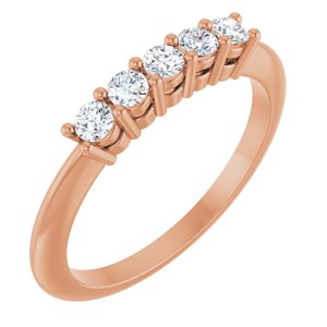 14K Rose 1/3 CTW Lab-Grown Diamond  5-Stone Anniversary Band