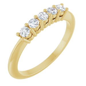 14K Yellow 1/3 CTW Lab-Grown Diamond  5-Stone Anniversary Band