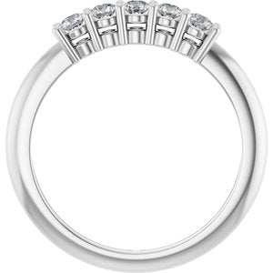 Platinum 1/3 CTW Lab-Grown Diamond  5-Stone Anniversary Band