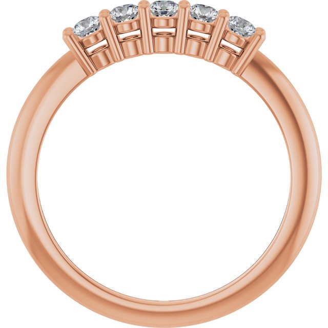 14K Rose 1/3 CTW Lab-Grown Diamond  5-Stone Anniversary Band