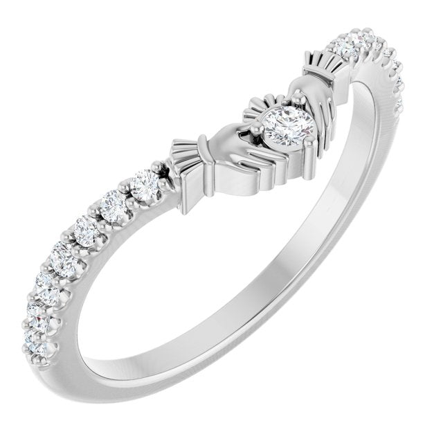 Platinum 1/5 CTW Lab-Grown Diamond Claddagh Contour Band