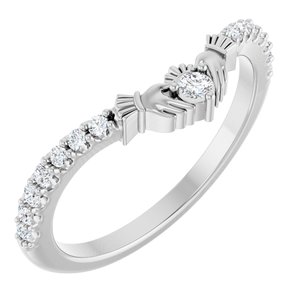 Platinum 1/5 CTW Lab-Grown Diamond Claddagh Contour Band