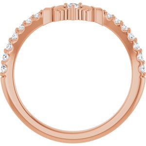 14K Rose 1/5 CTW Lab-Grown Diamond Claddagh Contour Band