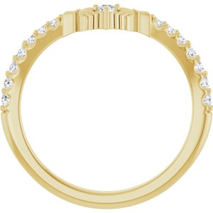 14K Yellow 1/5 CTW Lab-Grown Diamond Claddagh Contour Band