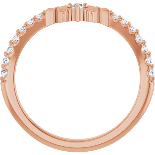 14K Rose 1/5 CTW Lab-Grown Diamond Claddagh Contour Band