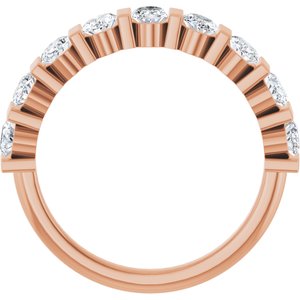 14K Rose 1 3/8 CTW Lab-Grown Diamond Anniversary Band