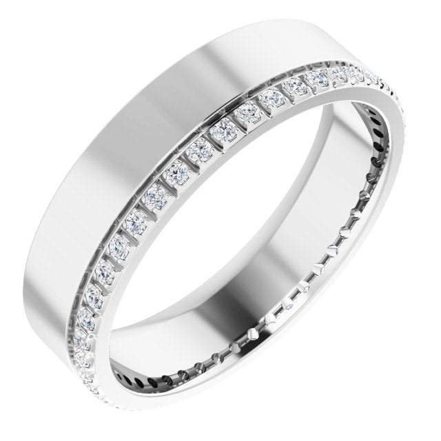 14K White 1/3 CTW Lab-Grown Diamond Accented Band Size 11.5