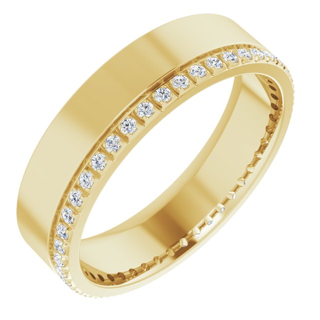 14K Yellow 1/3 CTW Lab-Grown Diamond Accented Band Size 11.5