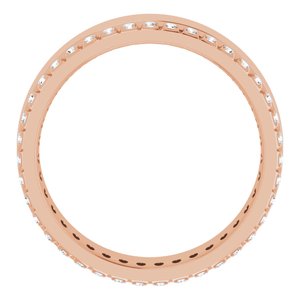 14K Rose 1/3 CTW Lab-Grown Diamond Accented Band Size 8