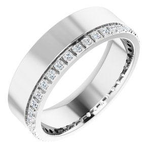 14K White 1/3 CTW Lab-Grown Diamond Accented Band Size 8
