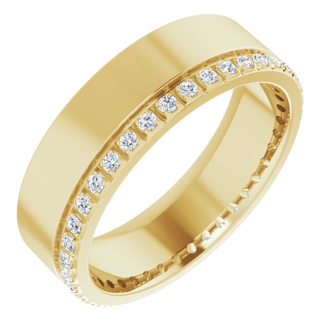 14K Yellow 1/3 CTW Lab-Grown Diamond Accented Band Size 8