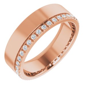 14K Rose 1/3 CTW Lab-Grown Diamond Accented Band Size 8