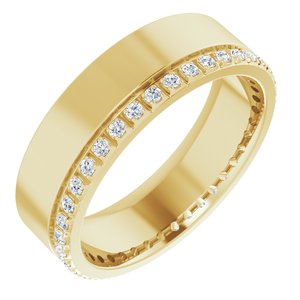 14K Yellow 1/3 CTW Lab-Grown Diamond Accented Band Size 8