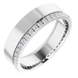 14K White 1/3 CTW Lab-Grown Diamond Accented Band Size 9.5