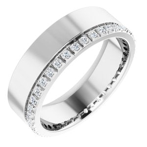 14K White 1/3 CTW Lab-Grown Diamond Accented Band Size 7.5
