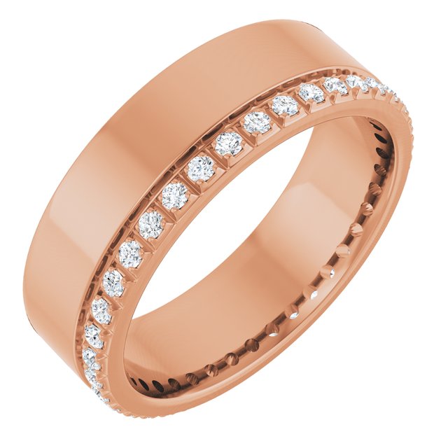 14K Rose 1/3 CTW Lab-Grown Diamond Accented Band Size 7