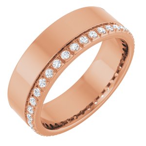 14K Rose 1/3 CTW Lab-Grown Diamond Accented Band Size 7