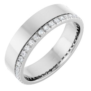 14K White 1/3 CTW Lab-Grown Diamond Accented Band Size 10