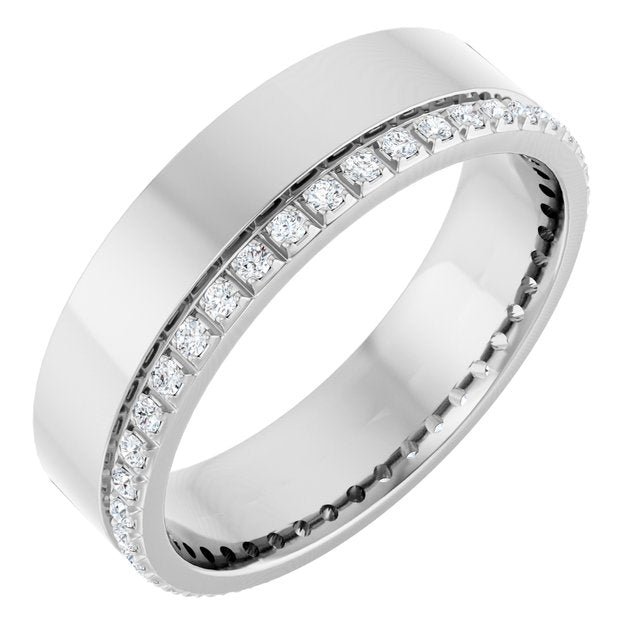 14K White 1/3 CTW Lab-Grown Diamond Accented Band Size 10