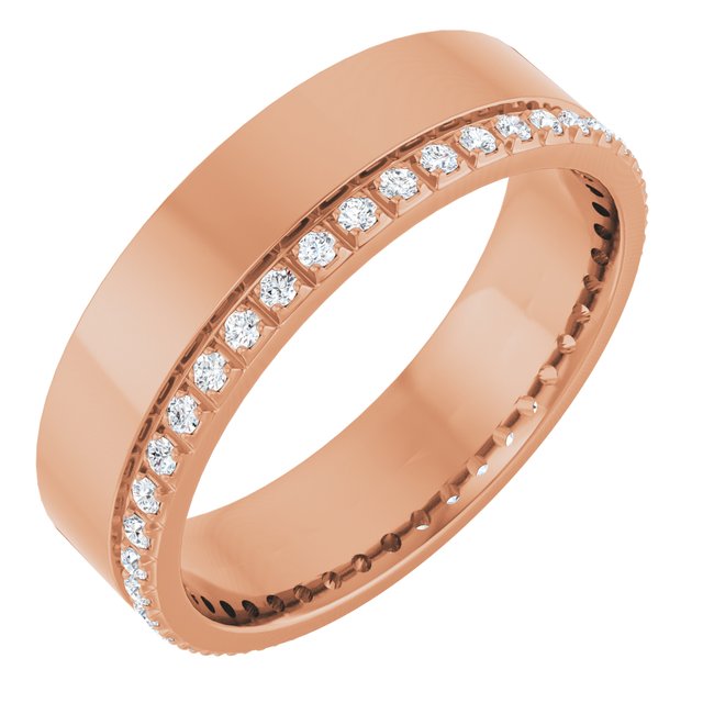14K Rose 1/3 CTW Lab-Grown Diamond Accented Band Size 10