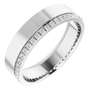 14K White 1/3 CTW Lab-Grown Diamond Accented Band Size 12